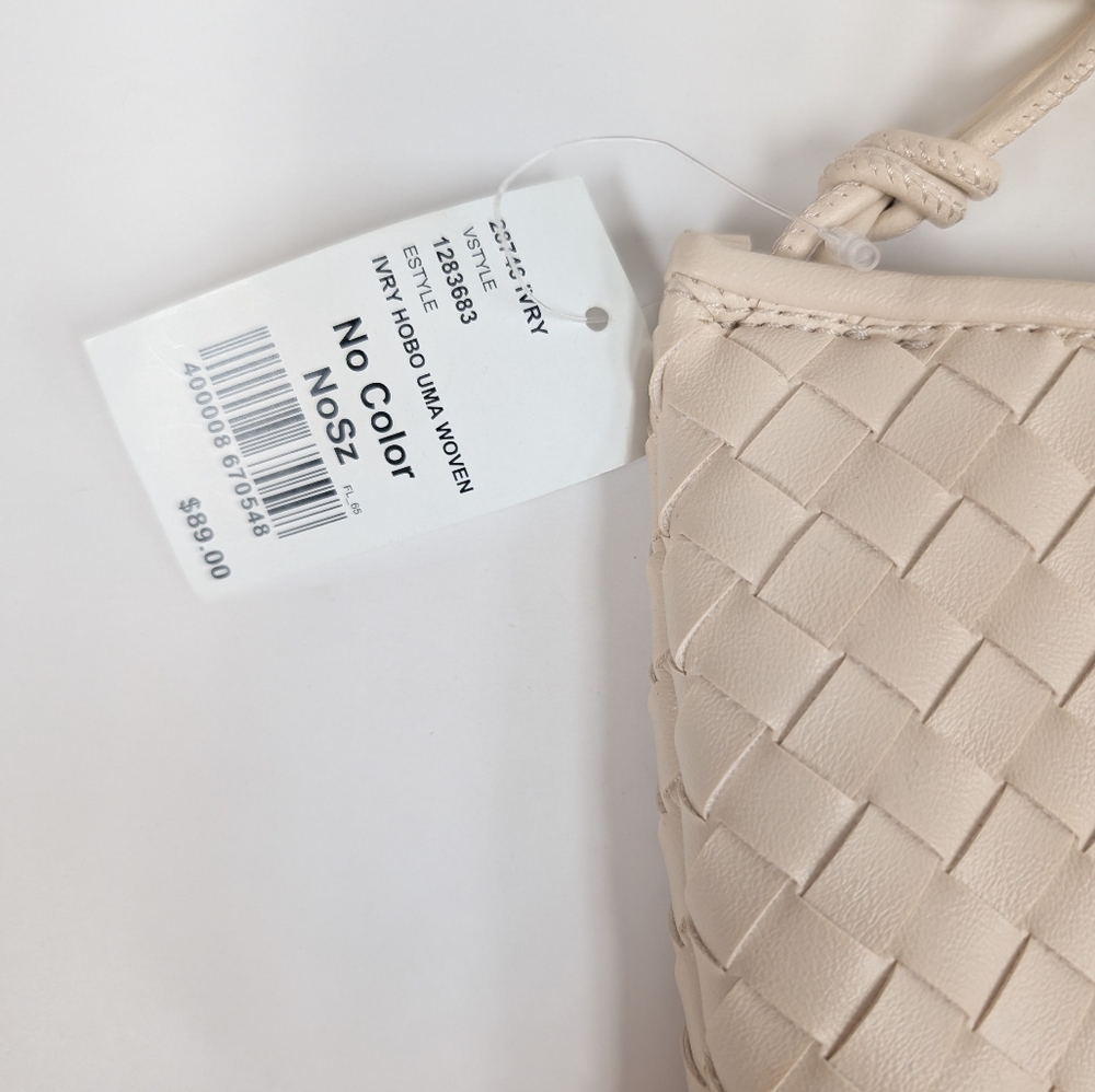 NWT Hobo Mini Sardine Shoulder Bag Ivory Woven Golden Handle - Picture 8 of 9